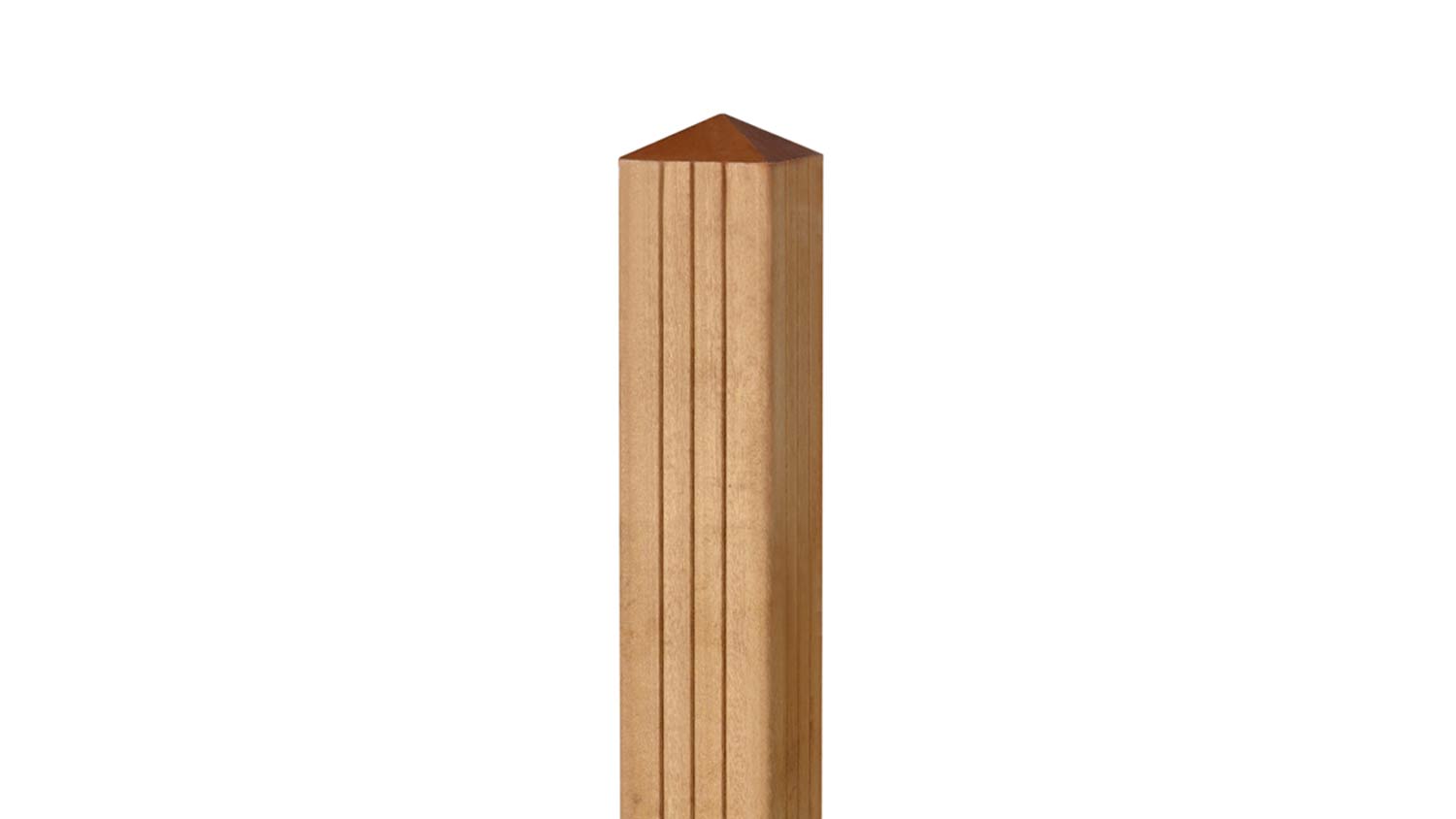 Zaunpfosten Bangkirai 90x90mm, mit Pyramidenkopf und Ziernuten 