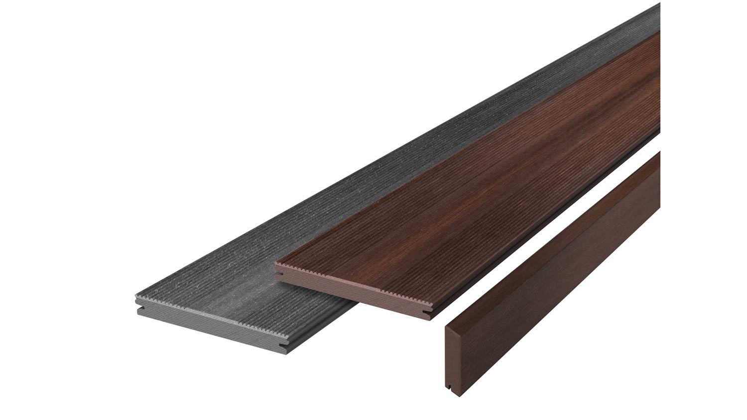 Megawood WPC Rhombusleisten 20,5x81mm, Länge 4,20m, varia schokoschwarz